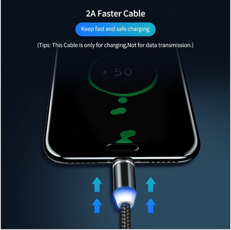 YBD 1m Magnetic LED Charging Cable for Apple