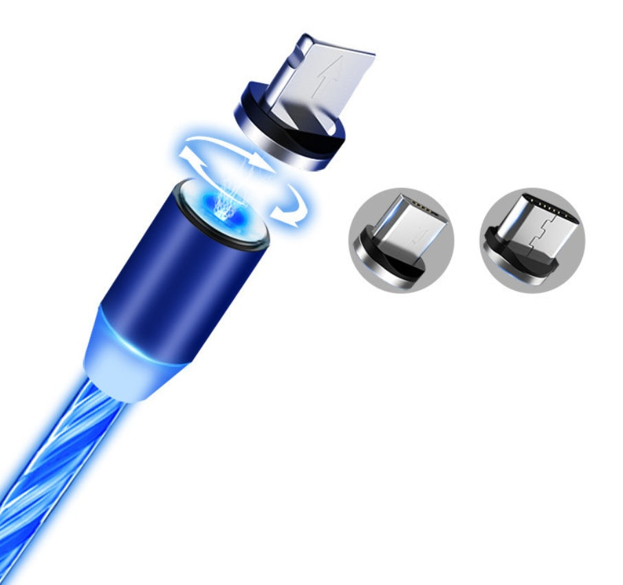 Magnetic Flowing Light Data Cable iPhone Android Type-C
