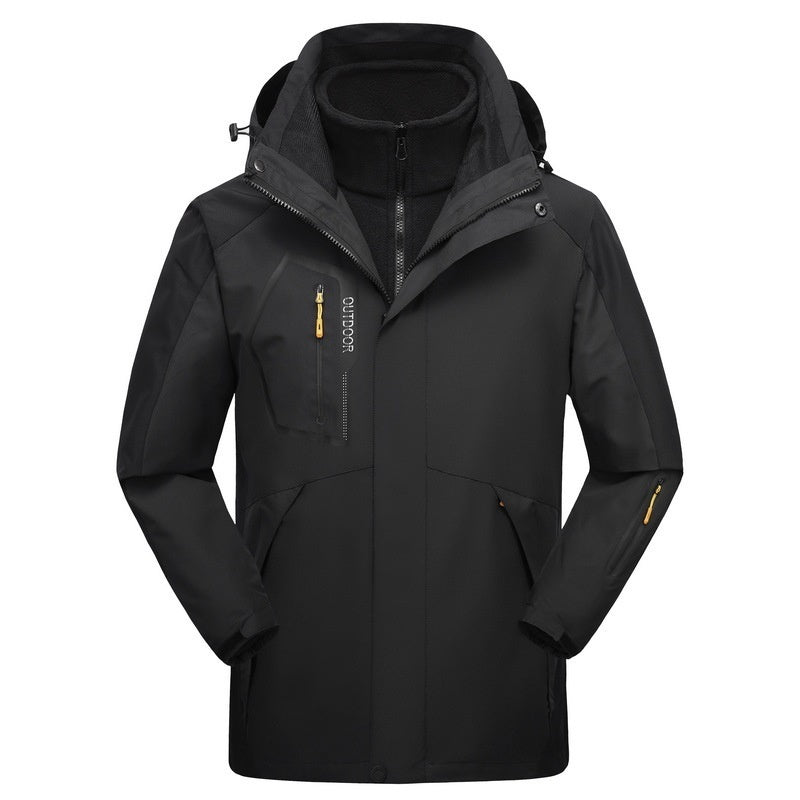 Winter Outdoors Three-in-one Coat Warm-keeping Cotton Clothing Shell Jacket