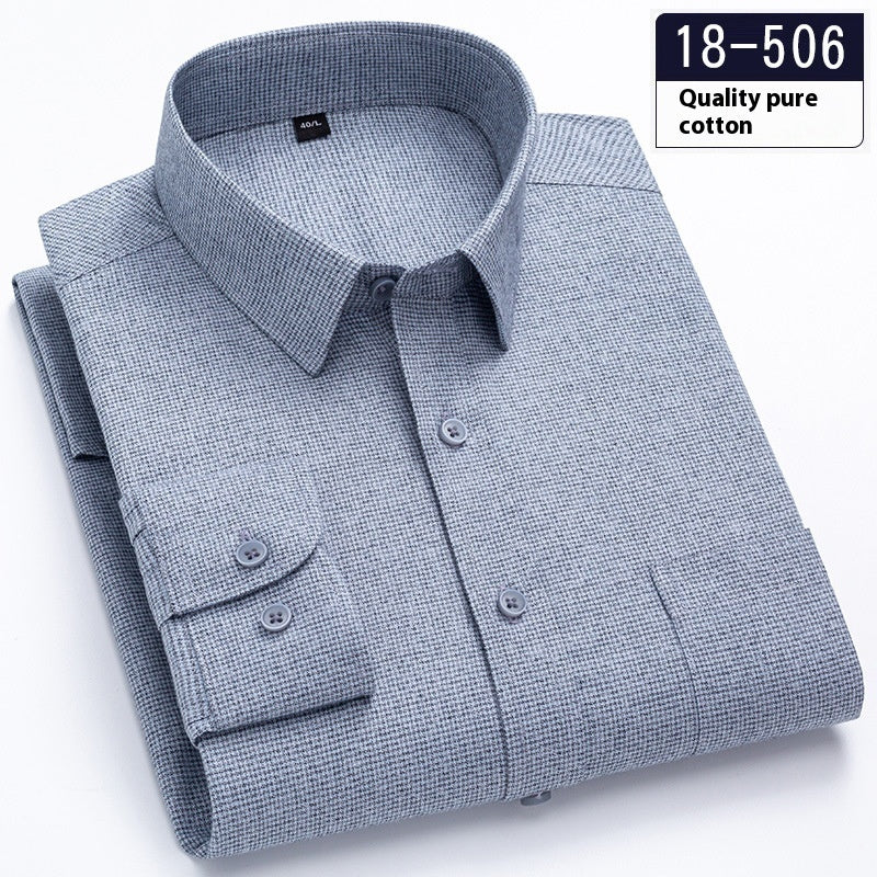 Men's Long Sleeve Solid Color Pocket Shirt