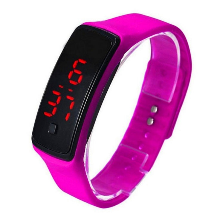 LED Sports Silicone Watch Thin Digital Wristwatch for Men and Women