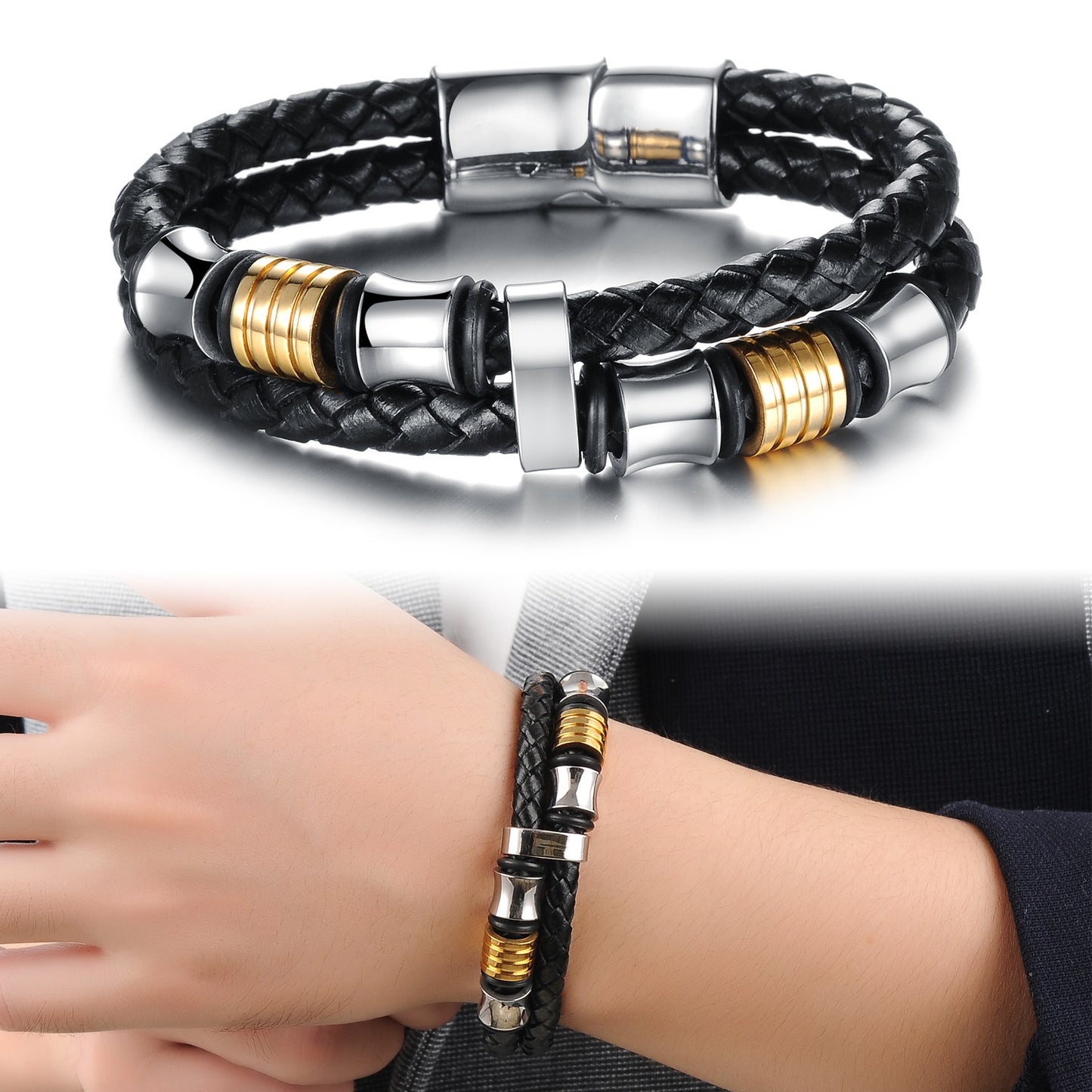Magnetic buckle knitted hand chain