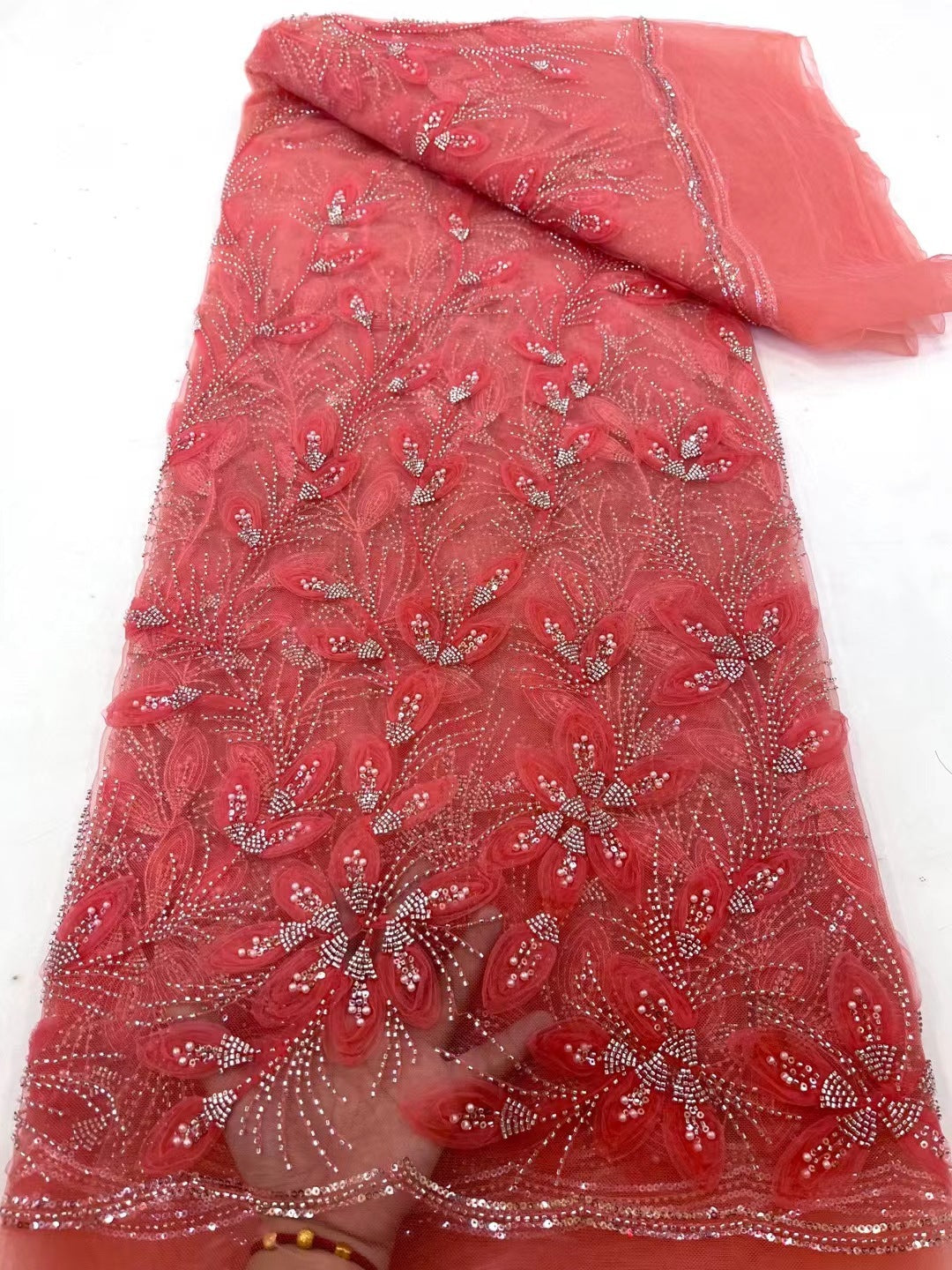 Embroidered Lace Evening Dress
