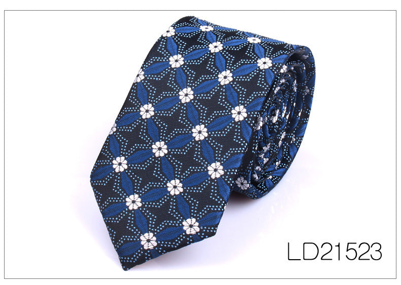 Men's 6cm Flower Graffiti Yarn-dyed Tie