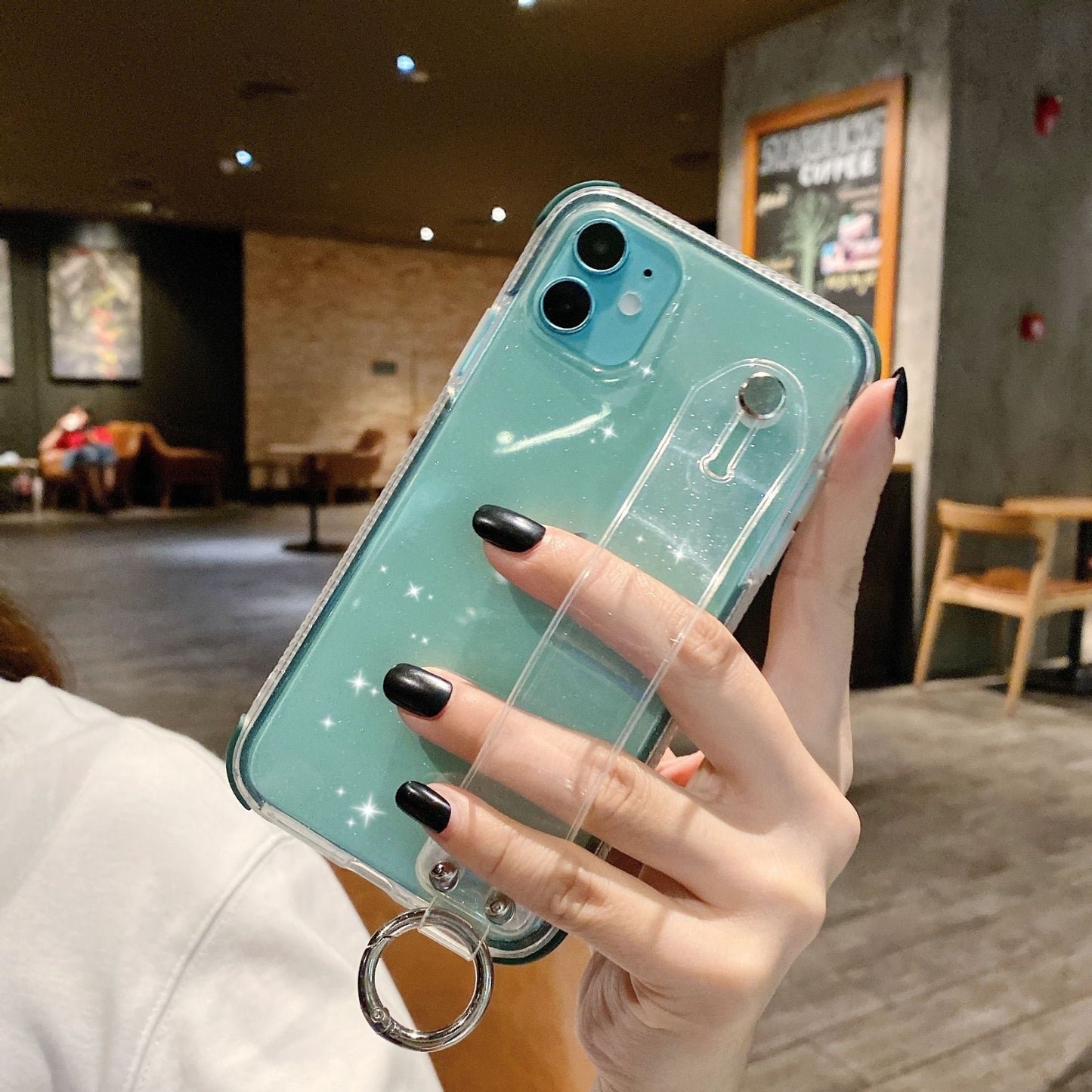 Apple Transparent Flash Powder Anti-Fall Phone Case