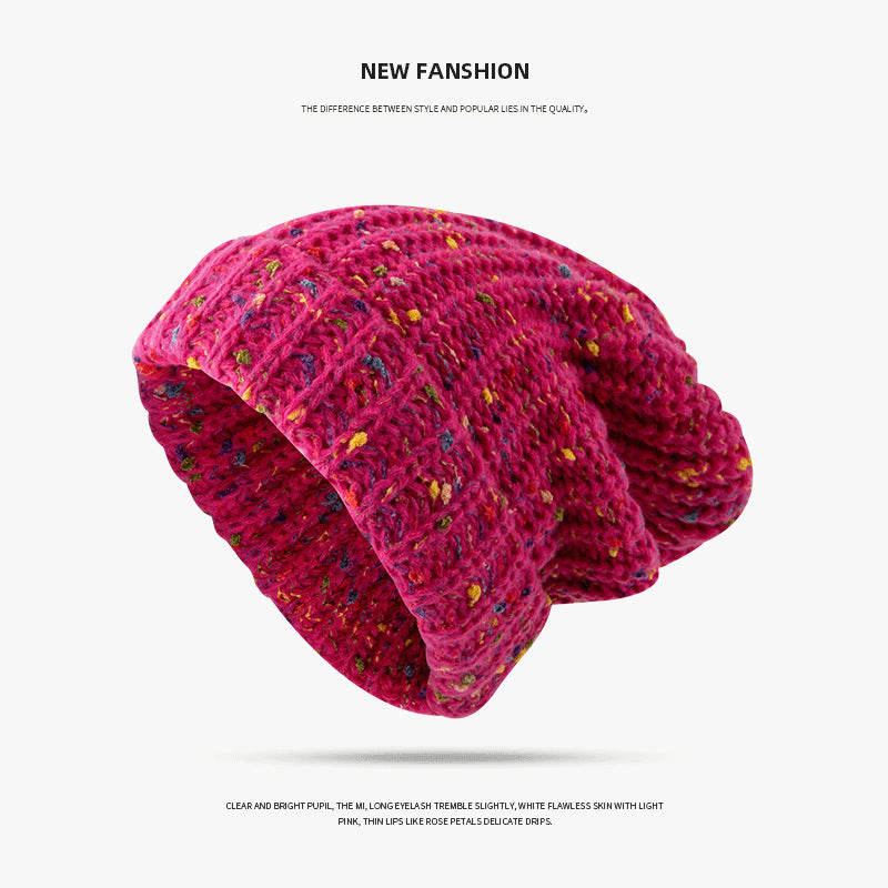 Women's Mixed Color Thermal Knitting Sleeve Cap
