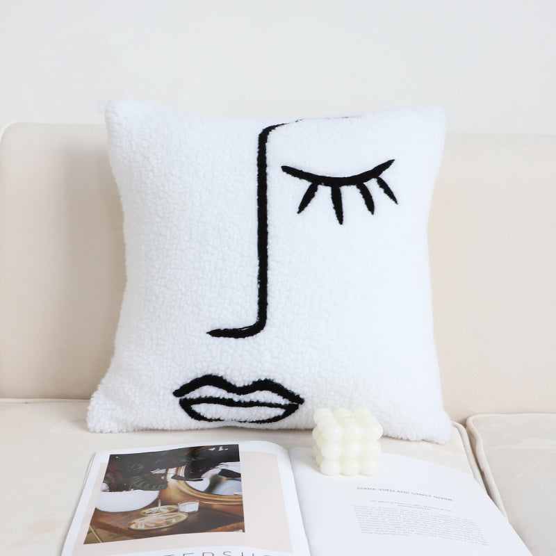 Black and White Checkerboard Pillow