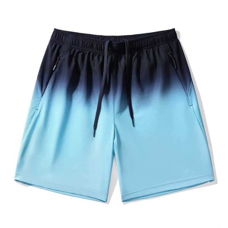 Men's Summer Ice Silk Gradient Sports Beach Shorts