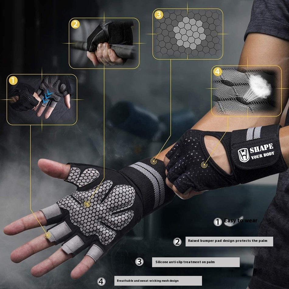Fitness Weightlifting Half Finger Anti-slip Gloves
