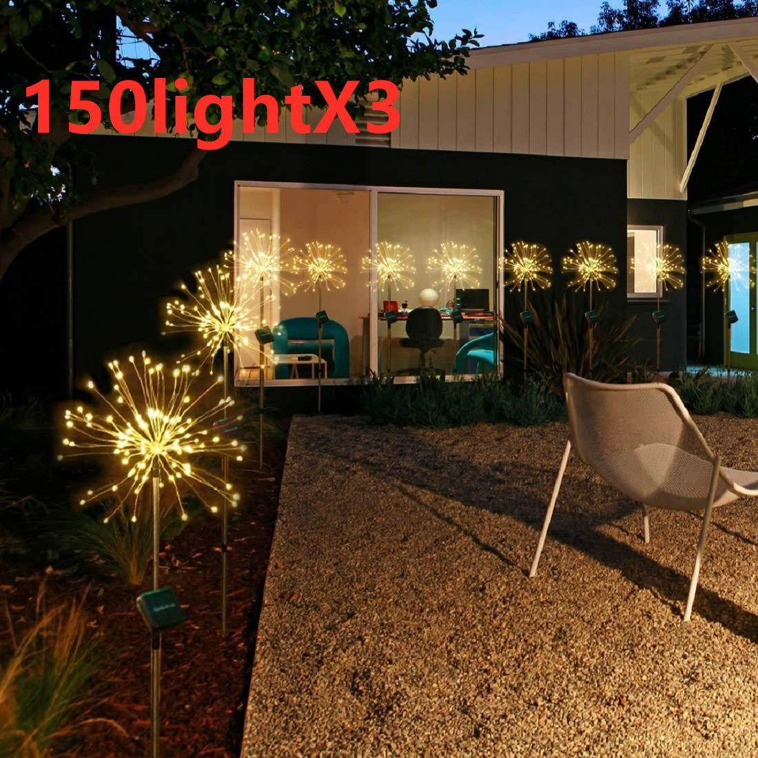 Solar Fireworks LED String Lights Decor
