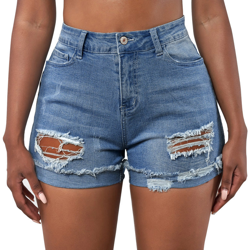 Washed Frayed Casual Summer Shorts