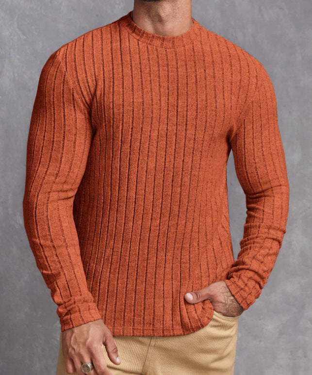 Casual Solid Color Round Neck Long Sleeve T-shirt