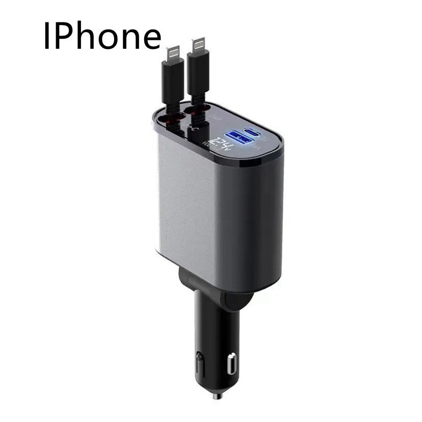 Metal Car Charger 100W USB Type C Adapter