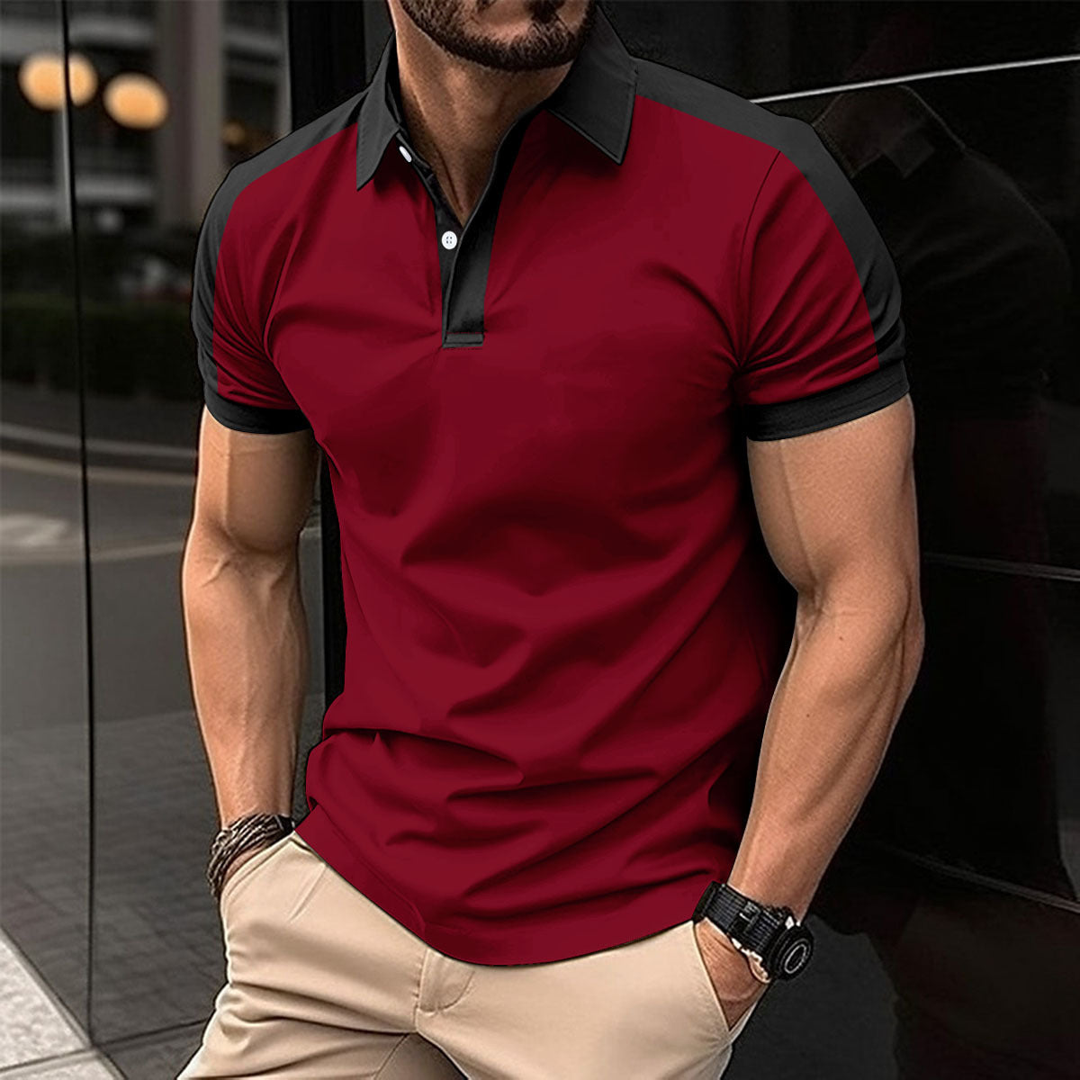 Men's Short Sleeve Casual Business Polo Shirt