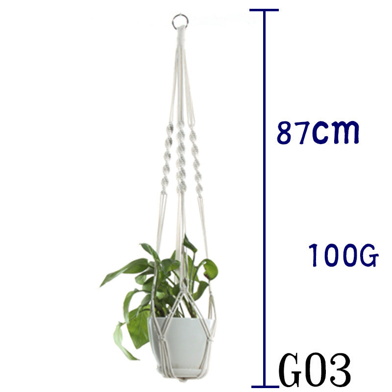 Beige Cotton Rope Plant Hanger