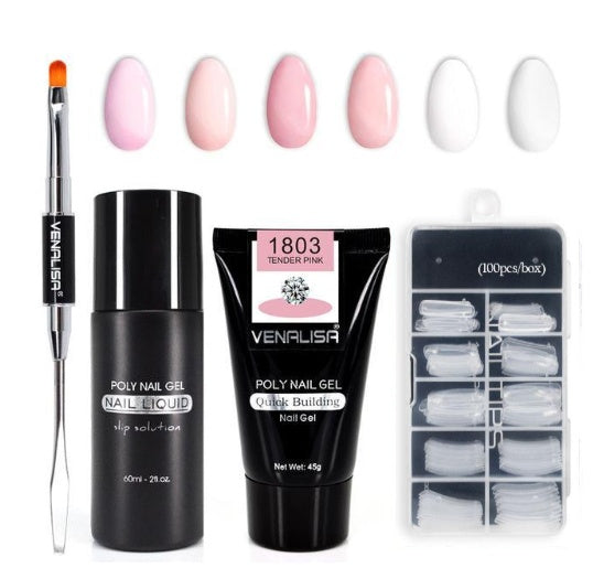 Venalisa Poly Nail Gel Kit - Transparent Crystal Camouflage Set