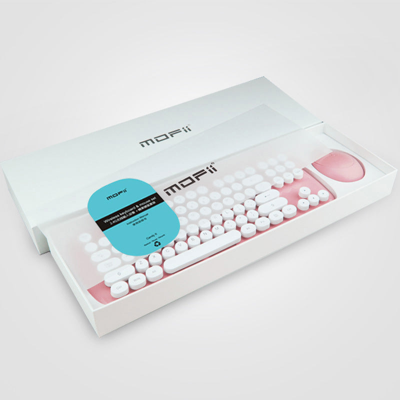 Retro Wireless Keyboard & Mouse Set for Girls
