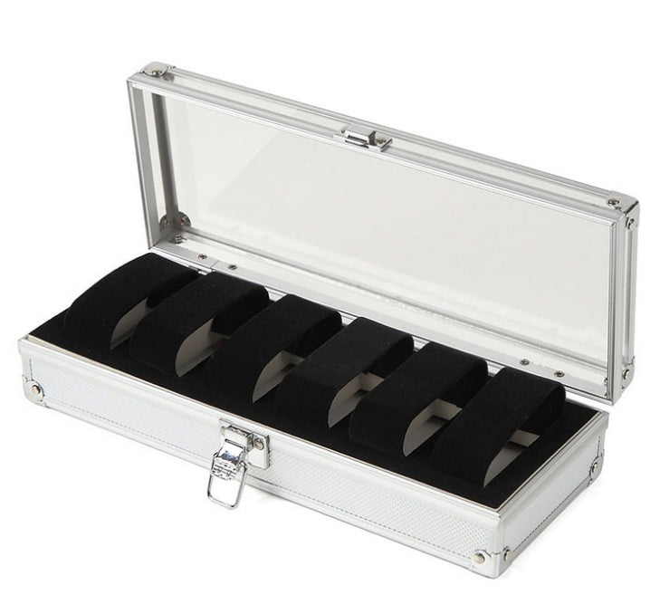 Aluminum 6 Watches Box Table Box Jewelry Storage Organizer