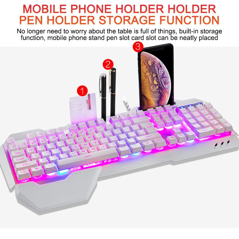 Ergonomic RGB Wired Gaming Keyboard