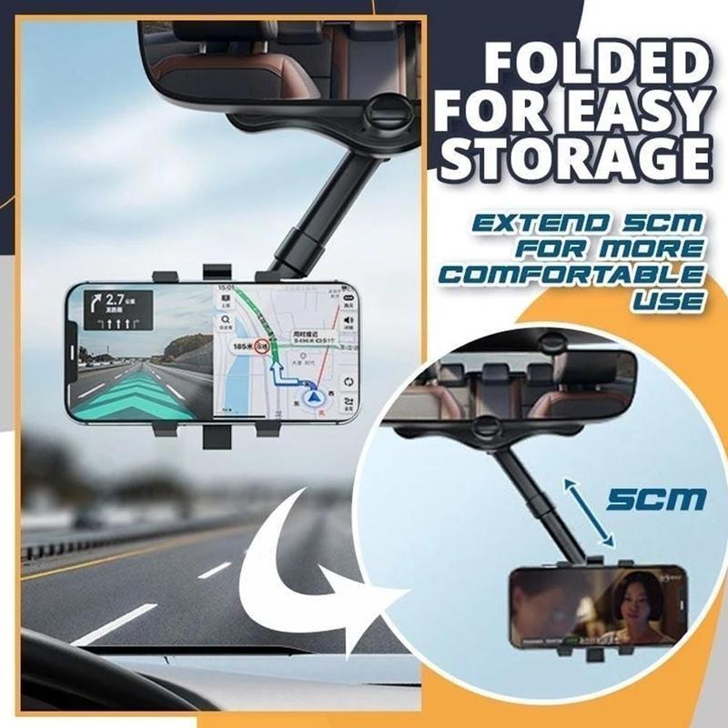 Rotatable Rearview Mirror Phone Holder for Car