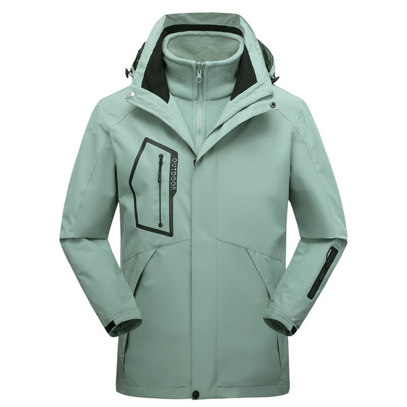 Winter Outdoors Three-in-one Coat Warm-keeping Cotton Clothing Shell Jacket