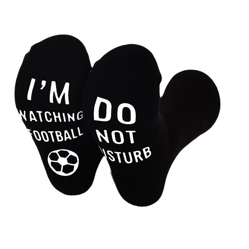 Letter Non-slip Football Middle Tube Cotton Socks