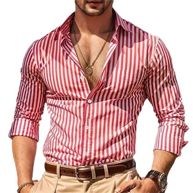 Men's Casual 3D Irregular Pattern Long Sleeve Shirt