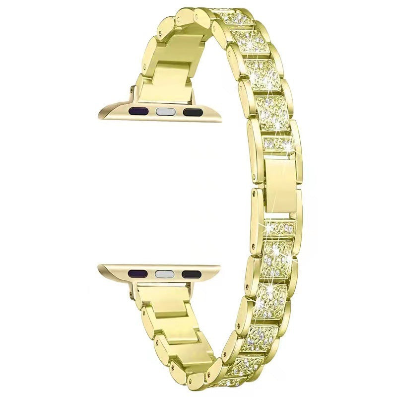 Alloy Strap Full Diamond Waist Watch
