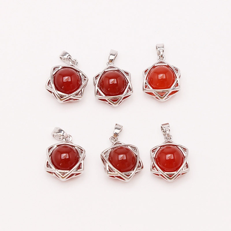 Crystal Aventurine Agate Star Pendant Beads