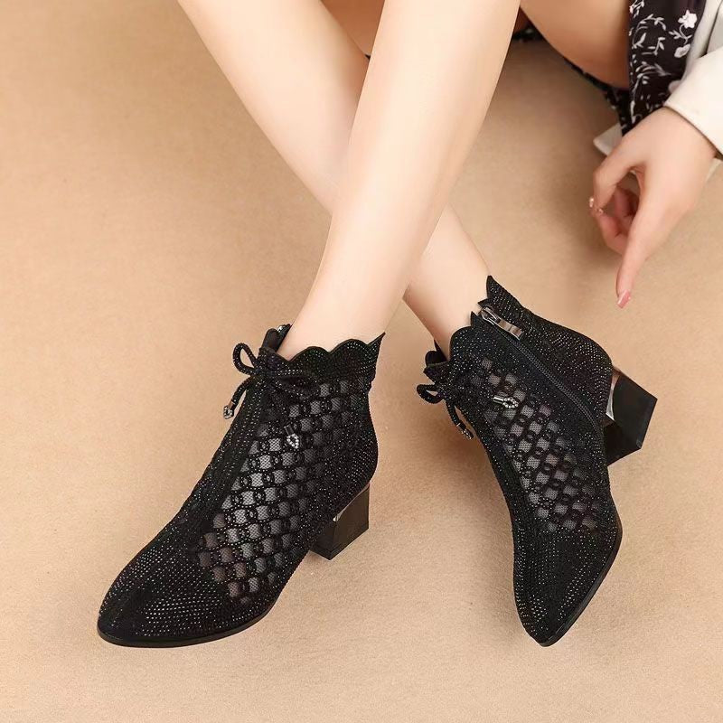 Summer Cutout Mesh Ankle Boots for Women