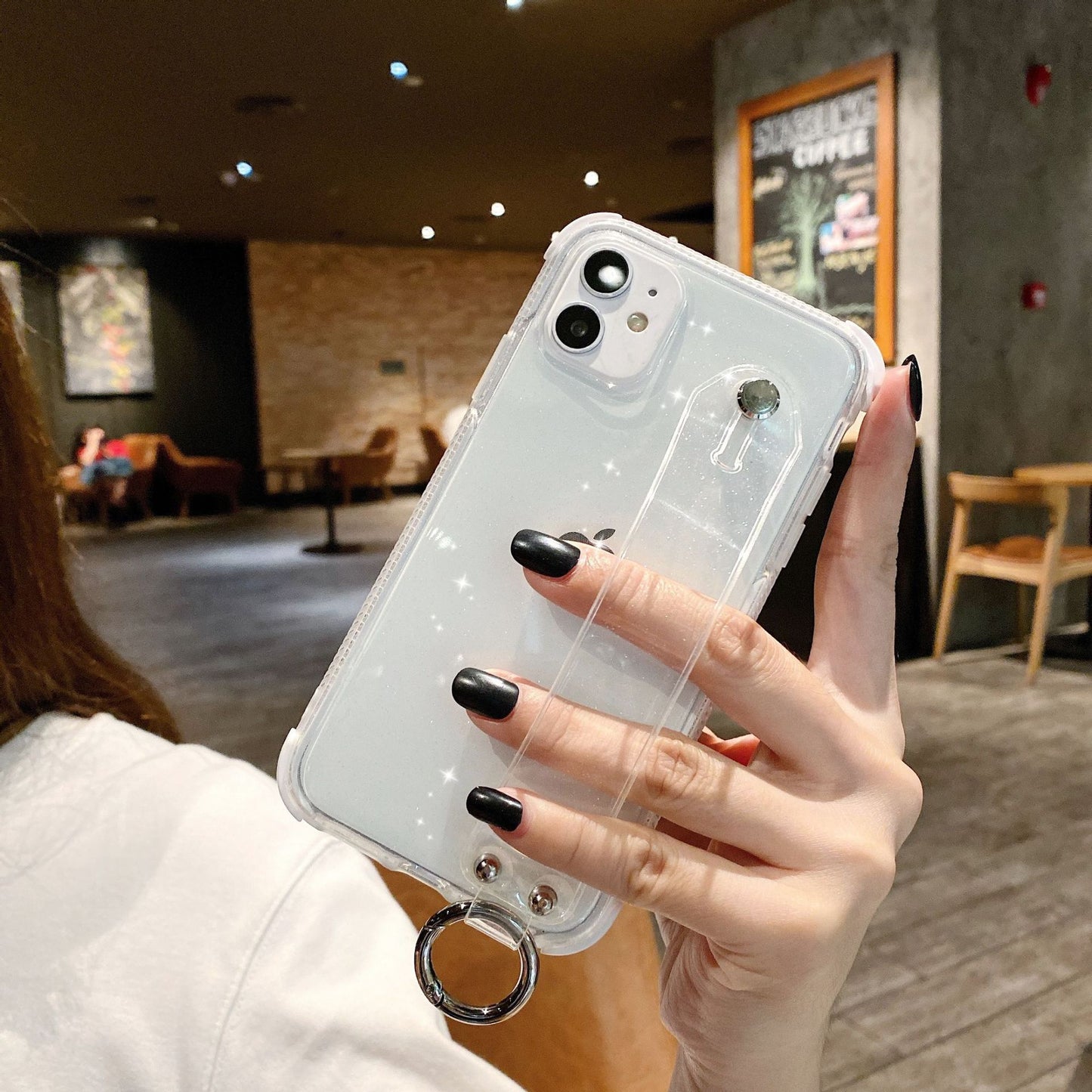 Apple Transparent Flash Powder Anti-Fall Phone Case