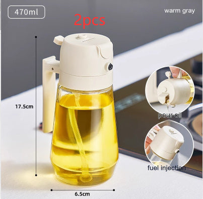 470ml Olive Oil Sprayer Dispenser 2-in-1 Glass Bottle