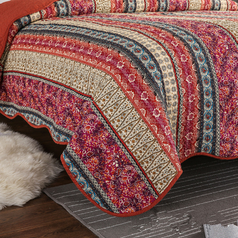 Three-piece Cotton Linen Wash Quilt Set