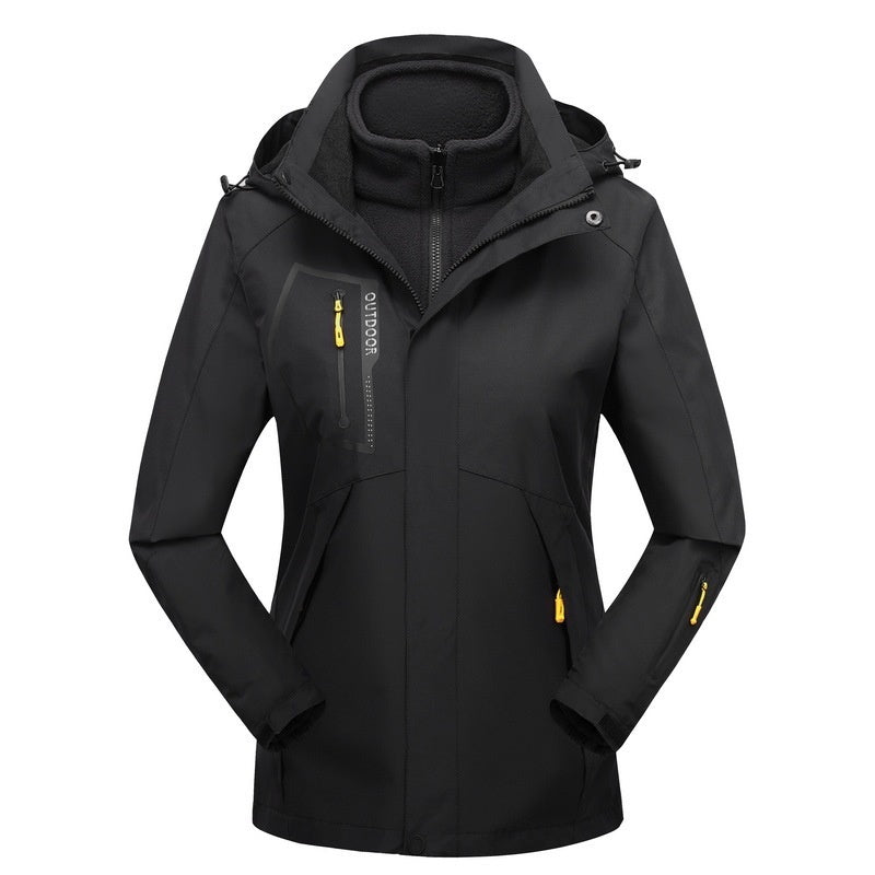 Winter Outdoors Three-in-one Coat Warm-keeping Cotton Clothing Shell Jacket