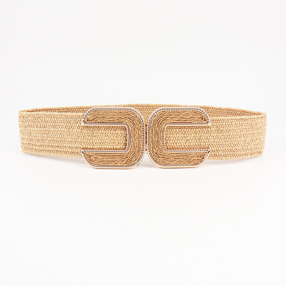 Women's Niche Straw Elastic Waistband
