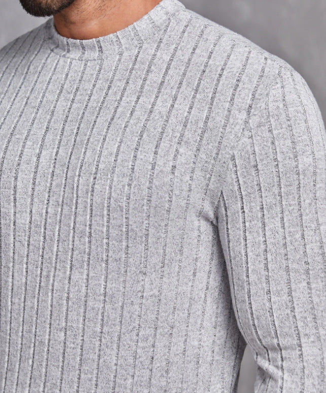 Casual Solid Color Round Neck Long Sleeve T-shirt