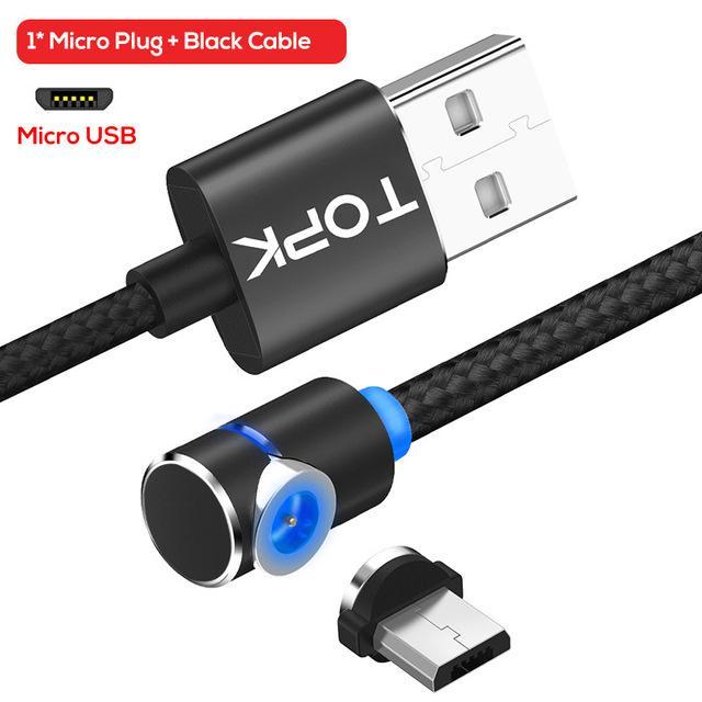 Magnetic Cable Micro Usb 360 Degree Rotate Charging Cord