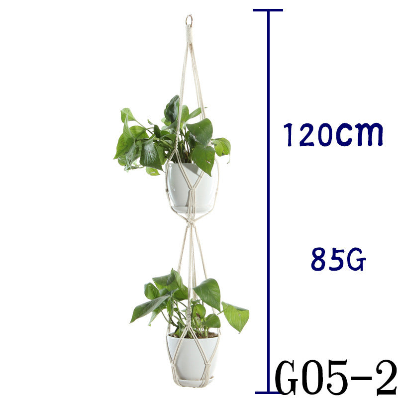 Beige Cotton Rope Plant Hanger