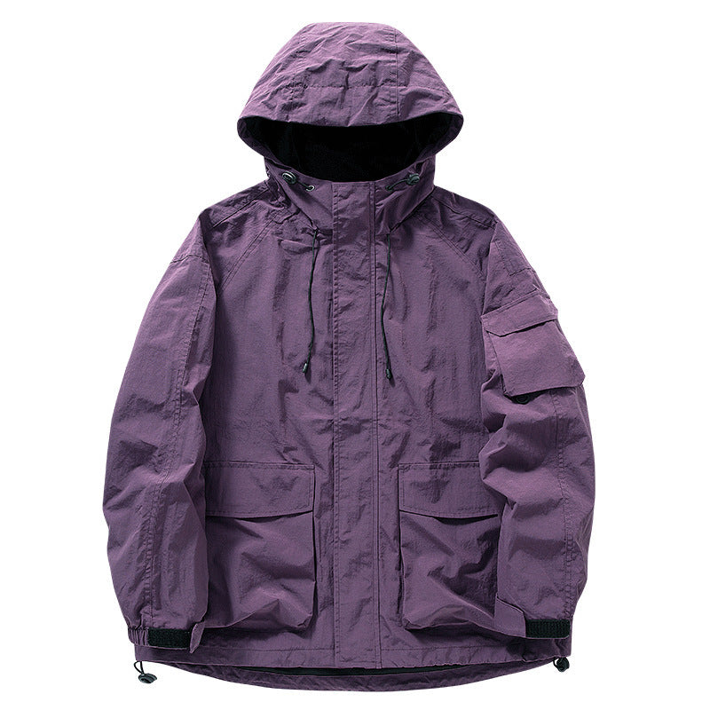 Outdoor Transparent Riding Casual Hooded Jacket
