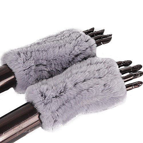 Rex Rabbit Fur Half Finger Gloves