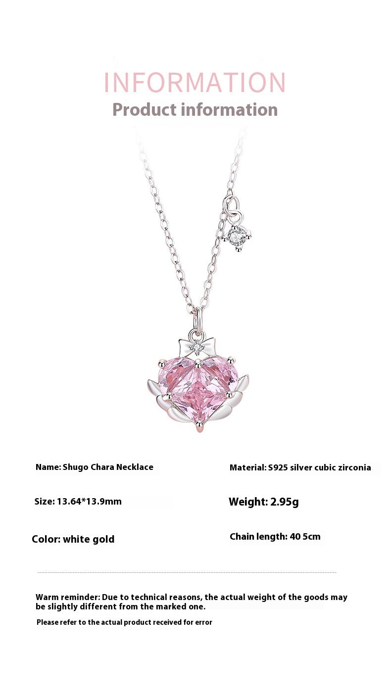 Sweet Girl Sterling Silver Zircon Clavicle Chain Necklace
