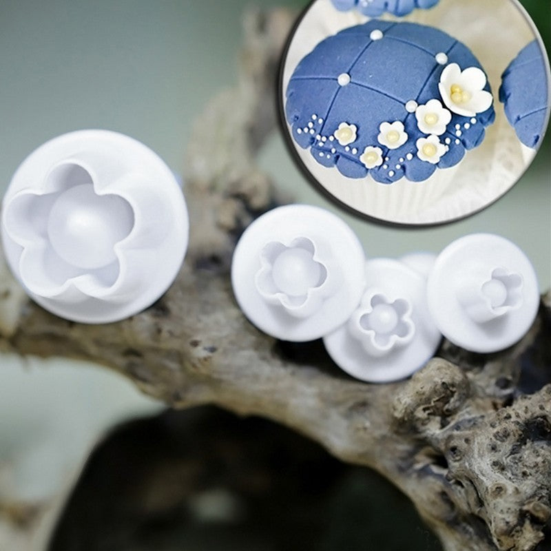 4pcs Plum Flower Fondant Cutter Tool