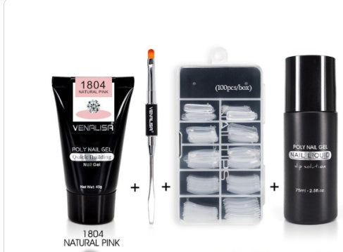Venalisa Poly Nail Gel Kit - Transparent Crystal Camouflage Set