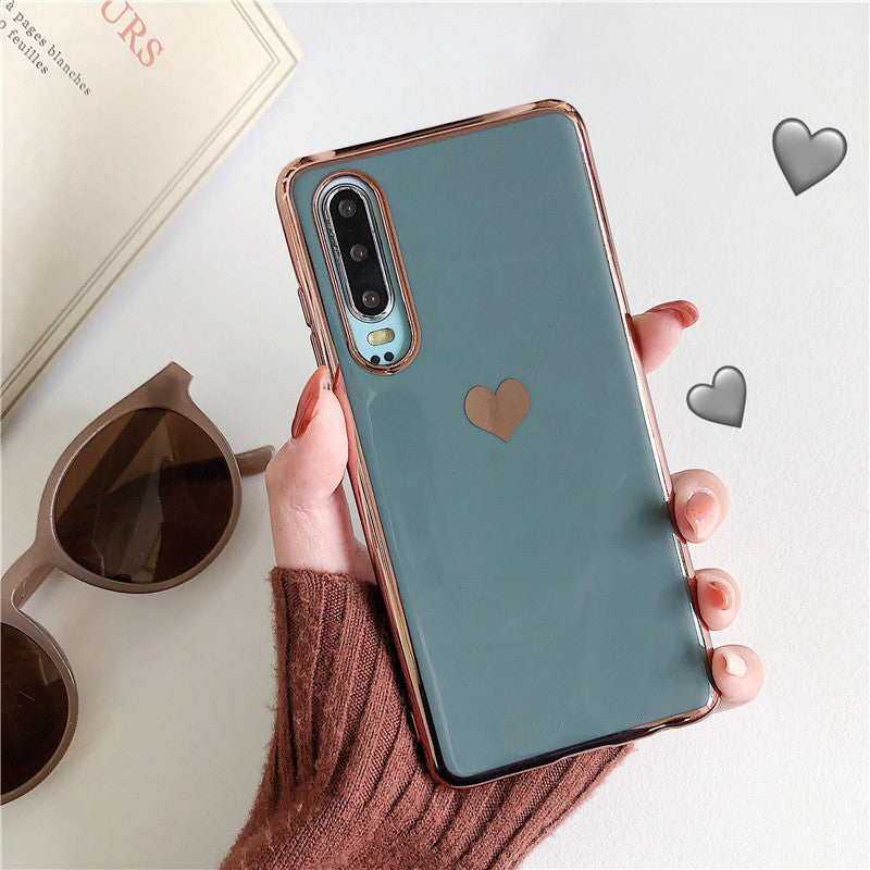 Electroplating love phone case