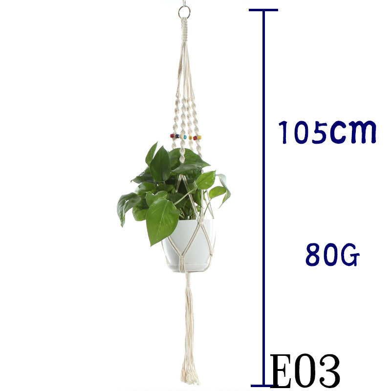 Beige Cotton Rope Plant Hanger