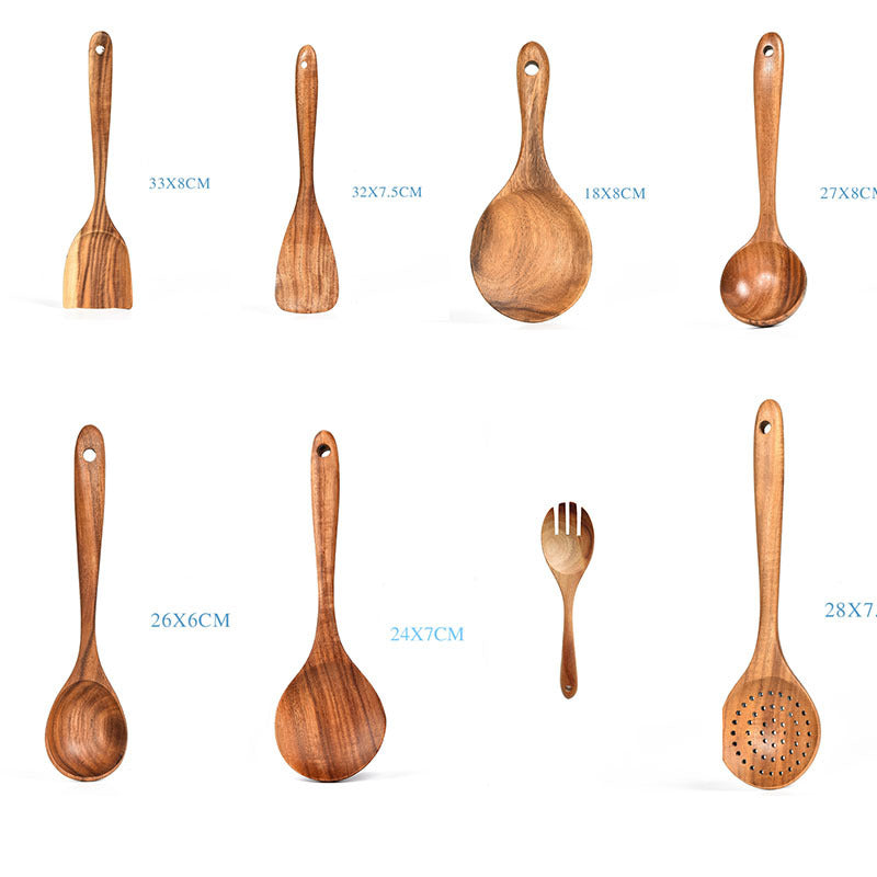 Teak Wood Cooking Utensil Set Kitchen Tools