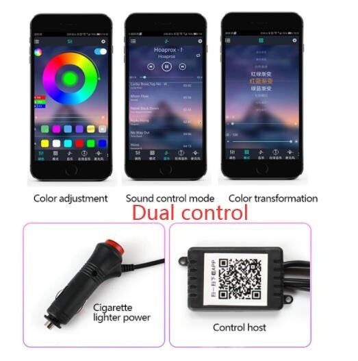 Car Fiber Optic Ambient APP Rhythm Light