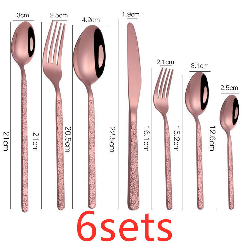 Embossed Handle Steak Cutlery Set