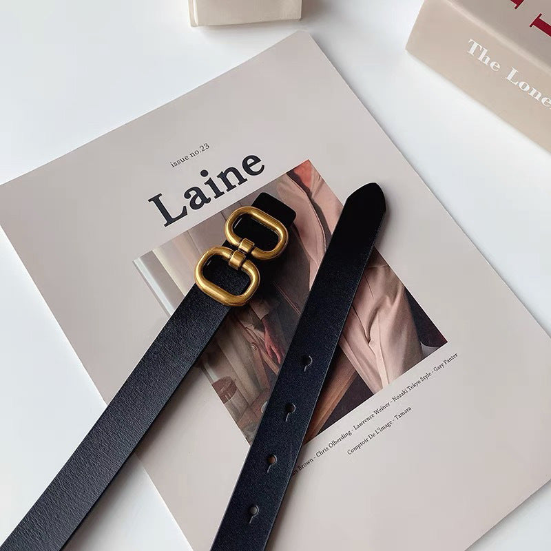 Women's Jeans Versatile Cowhide Belt
