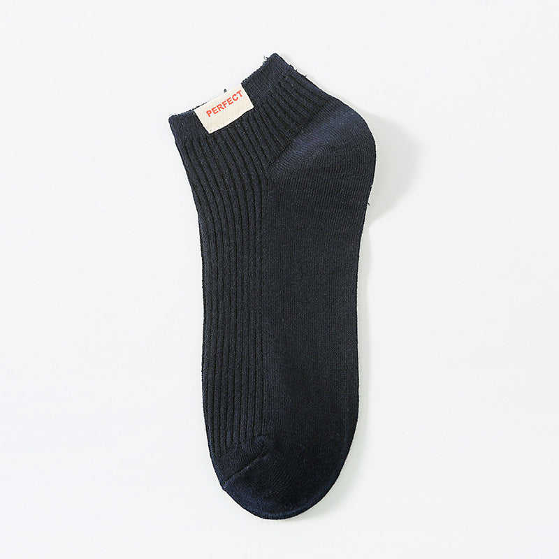 Solid Color Mens Cotton Socks